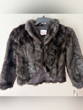Vintage Dimples Los Angeles Girls Faux Fur Coat